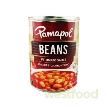 Квасоля біла в томатн.соусі Pamapol 400г ж/б /уп.10шт/