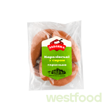 Сардельки Королівські з сиром в/с (газ 0,8 кг)