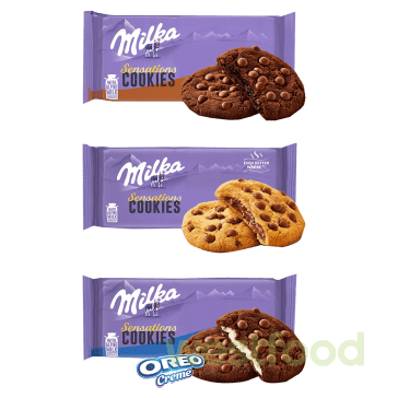 Печиво Milka Sensations Cookies 156г в асорт./в уп.12шт/