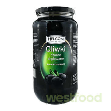 Оливки HELKOM чорні б/к 880г скло /в уп.6шт/