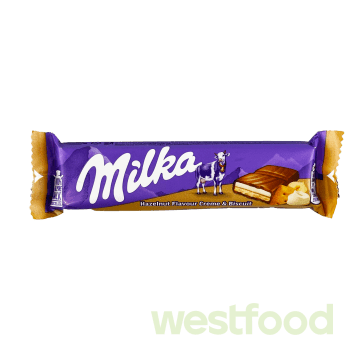 Шоколад Milka 46г Creme&Biscuit батончик /в уп.42шт/