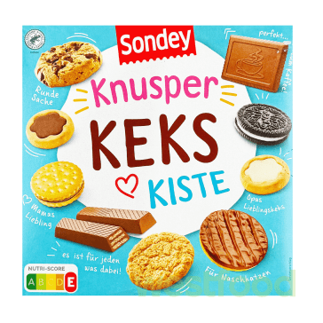 Печиво Sondey Knusper Keks Kiste асорті 255г /уп.8шт/