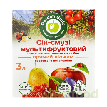 Сік Garden Gadz смузі 3л мультифруктовий з м'якоттю /в уп.2 шт/