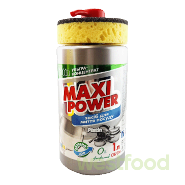 Засіб д/миття посуду MaxiPower 1л Платинум /уп.6шт/