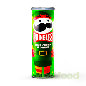 Чіпси Pringles 185г XMAS крем-сир та цибуля /в уп.19шт/