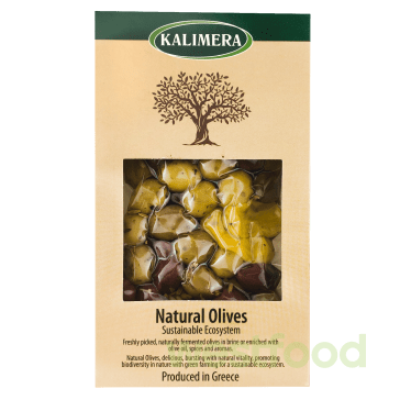 Оливки Калімера Мікс з перчиками в маринаді Корінф 250г картон