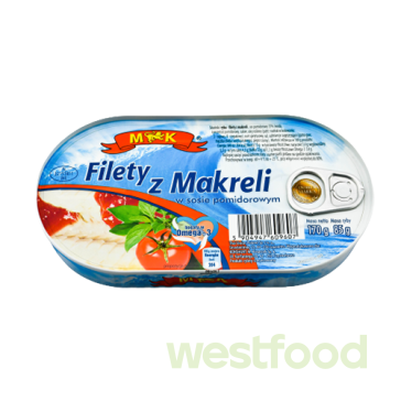 Філе скумбрії (макрелі) M&K в томатн.соусі 170г /в уп.16 шт/