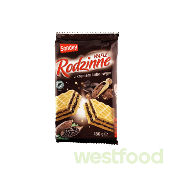 Вафлі Sondey Rodzinne 180г шоколадн.крем /уп.24шт асорт/