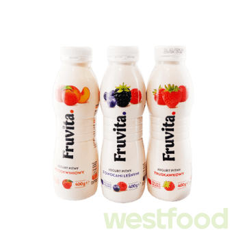 Йогурт Fruvita 400г питний в асорт. /в уп.18шт/