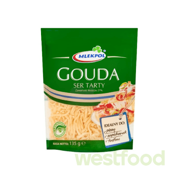 Сир Гауда 135г стружка Mlekpol /уп.12шт/