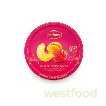 Льодяники Kalfany 150г Fruit Selection фруктовий мікс  ж/б /в уп.10шт/