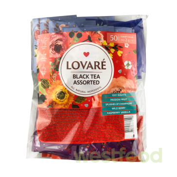 Чай LOVARE Асорті Чорний 50 пак. прозора уп. /уп.9шт/