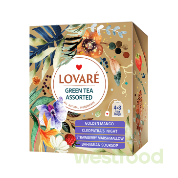 Чай LOVARE Асорті Зелений 32пак. коробка /уп.7шт/