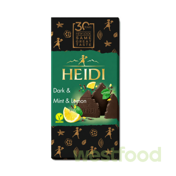 Шоколад HEIDI 80г чорний з лимоном та м'ятою