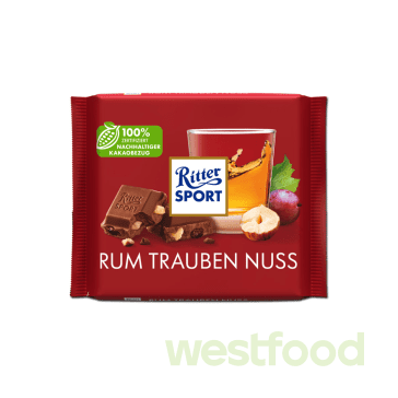 Шоколад Ritter Sport Rum trаuben nuss 100г