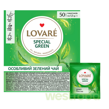 Чай LOVARE Зелений Special Green 50пак. прозора уп. /уп.9шт/