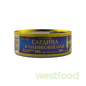 Сардина Рижське золото в оливк.олії атл.240г ключ /в уп.24шт/