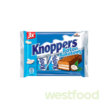 Батончик Knoppers 3*40г Kokosowy /уп.15шт/