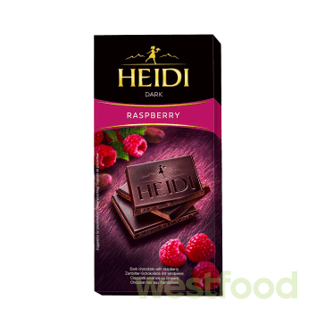 Шоколад HEIDI 80г чорний з малиною /в уп.20шт/