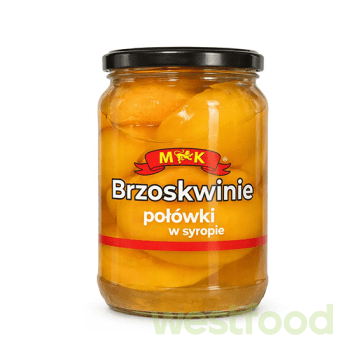 Персики половинками в сиропі M&K 680г скло/в уп.12шт/