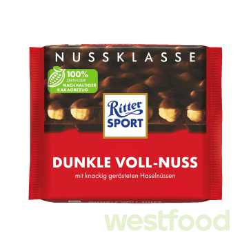 Шоколад Ritter Sport чорн.шок і фундук Dunkle voll-nuss100г, шт