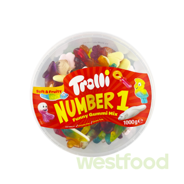 Желейки Trolli банка 1кг Number One /в уп.6шт/