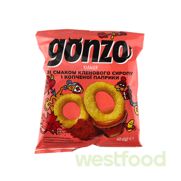 Кільця кукурудз. GONZO 40г Кленовий сироп+Копчена паприка