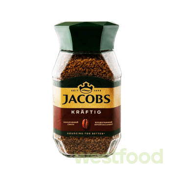 Кава розчинна Jacobs Kraftig 190г скло /в уп.6шт/