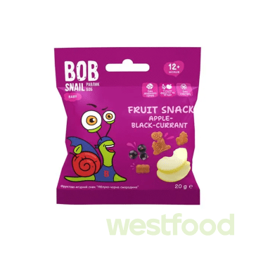 Снек Bob Snail яблуко-чорна смородина 20г з 12 місяців