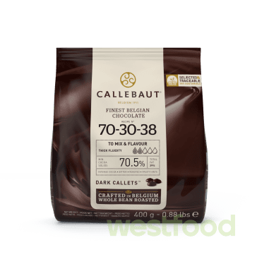 Шоколад у каллетах 400г Темний гіркий 70-30-38  Callebaut