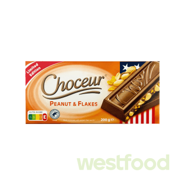 Шоколад Choceur молочн.арахіс,пластівці 200г Peanut&Flakes/в уп.36шт/