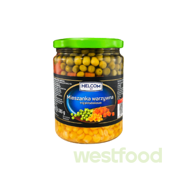 Суміш овочева (Горох-Морк-Кукур) Helcom 470г скло/уп.8шт/