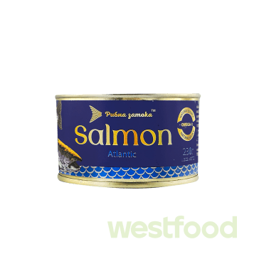 Лосось атлан.натуральний Рибна Затока 230г /уп.48шт/