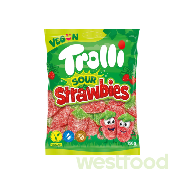 Желейки Trolli 150г Sour Strawbies /в уп.21шт/