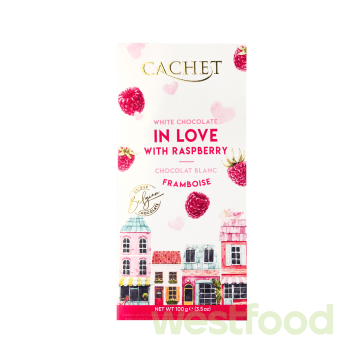Шоколад Cachet Білий Raspberry 100г/в уп.12шт/