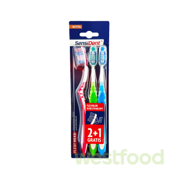 Зубна щітка SensiDent Flexi head 2+1шт