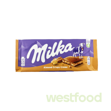 Шоколад Milka  90г Almond Crispy Creme /в уп.24шт/