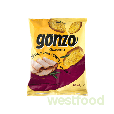 Сухар GONZO 50г Багети пшеничні Пряна шинка