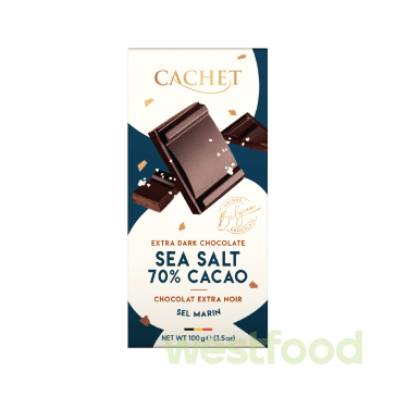 Шоколад Cachet 100г чорний Extra Dark Sea Salt 70% cacao /в уп.12шт/