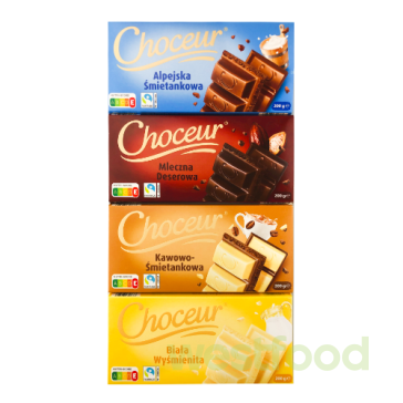 Шоколад Choceur 200г Mleczna Deser/Alpejska/Kawowo/Biala/