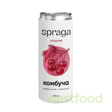 Напій Комбуча Spraga 330мл ж/б Вишня /уп.12шт/