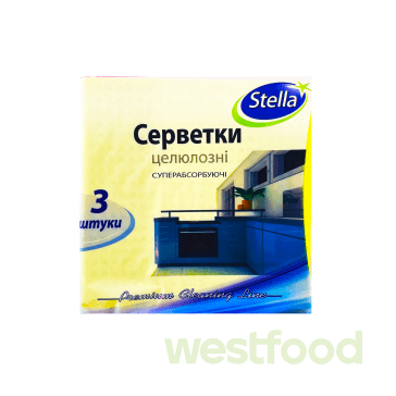 Серветки целюлозні Stella 3шт /в уп.80шт/