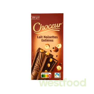 Шоколад Choceur 200г Lait Noisettes Entieres /уп.36шт/