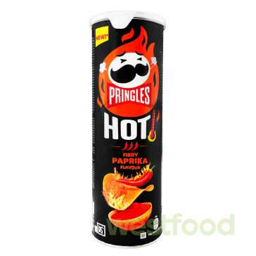 Чіпси Pringles 160г HOT Fiery Paprika Flavour/в уп.19шт/
