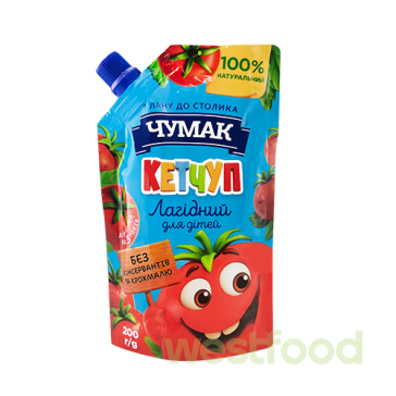 Кетчуп Чумак Лагідний для дітей 200г/в уп.40шт/