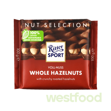 Шоколад Ritter Sport Whole Hazelnuts 100г, шт /в уп.10шт/