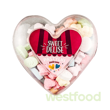 Драже Sweet Delise 100г у формі серця /уп.8шт/