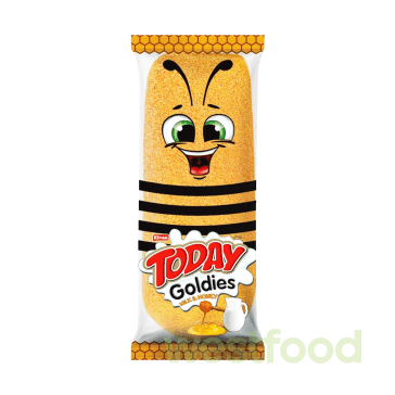 Тістечко бісквіт Today Goldies 40г Молоко-мед /уп.24шт/