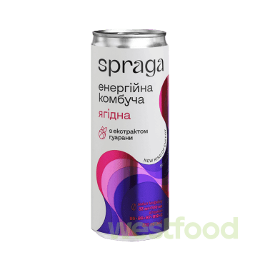 Напій енергетичний Комбуча Spraga 330мл ж/б Ягідна /уп.12шт/