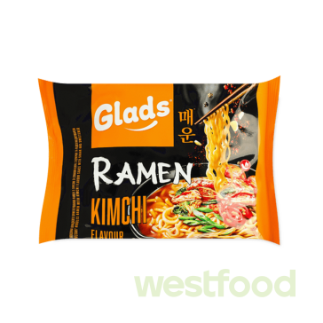 Локшина ш.п. Ramen з соусом зі см. Кімчі з цук.та підсолод. 105г Glads /уп.20шт/